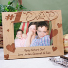 Number One Dad Wood Picture Frame